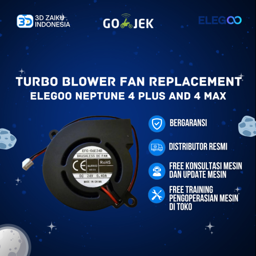 Original ELEGOO Neptune 4 Plus and Neptune 4 MAX Turbo Blower Fan Replacement - Neptune 4 Plus Turbo Fan - Neptune 4 MAX Turbo Fan Original ELEGOO Neptune 4 Plus and Neptune 4 MAX Turbo Blower Fan Replacement - Neptune 4 Plus Turbo Fan - Neptune 4 MAX Turbo Fan